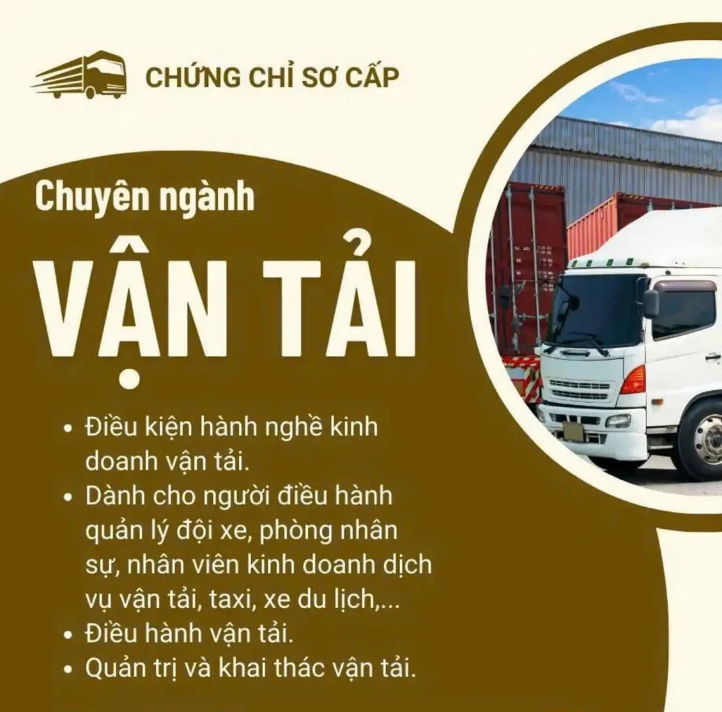 CHỨNG CHỈ SƠ CẤP VẬN TẢI